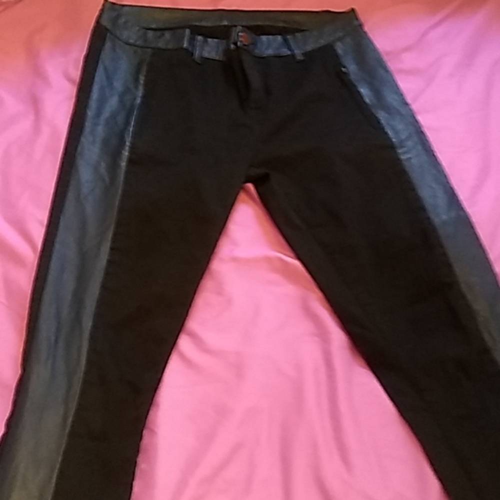Black straight leg jeans